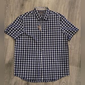 Michael Kors Men's Navy Checkered Shirt